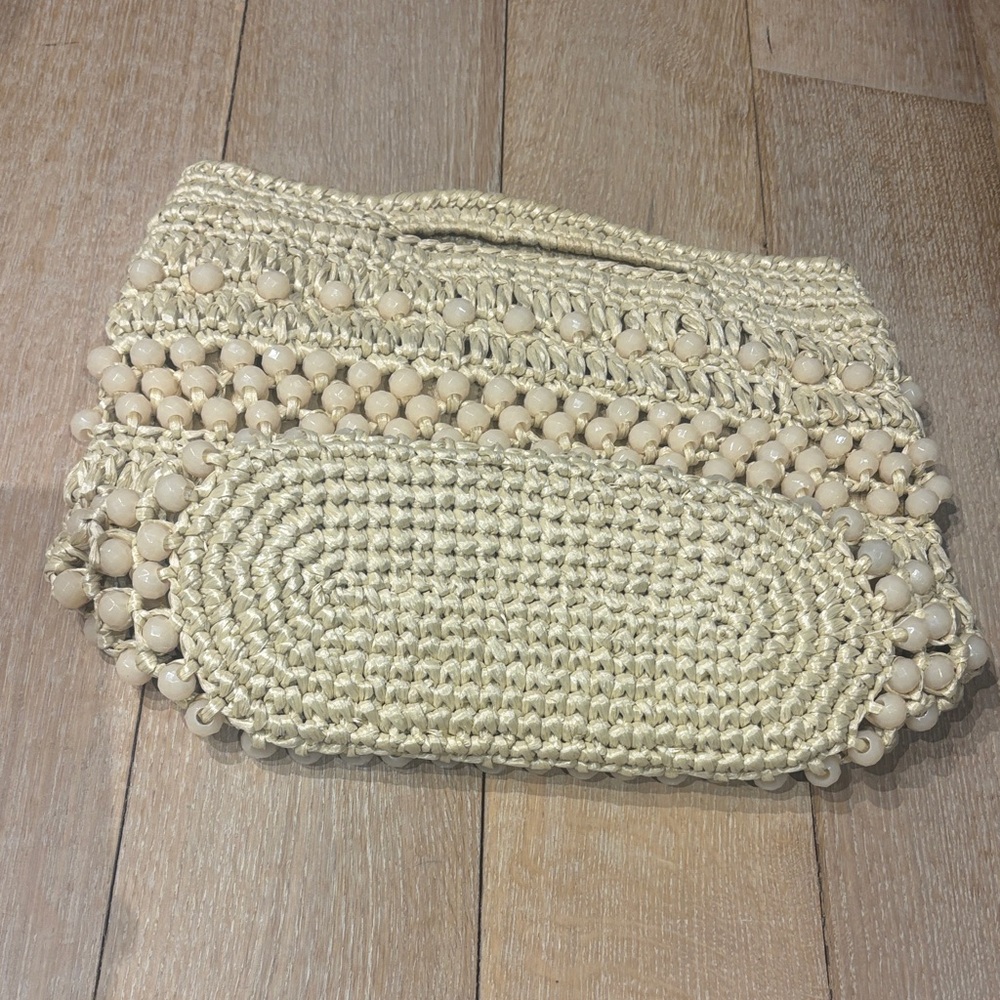 Elegant Beaded Cream Clutch - Picture 4 of 4